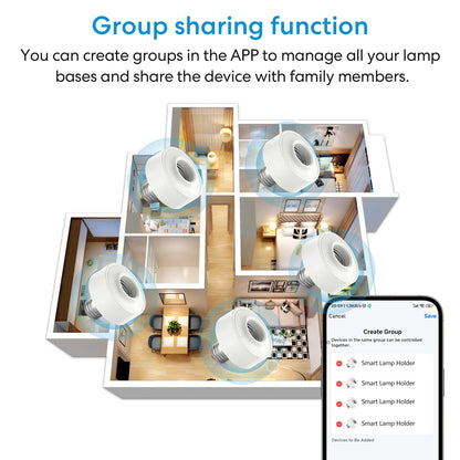 RiooCubee WiFi Lamphållare E26/E27 – Tuya & Smart Life, Timer, Röststyrning, Google Home & Alexa