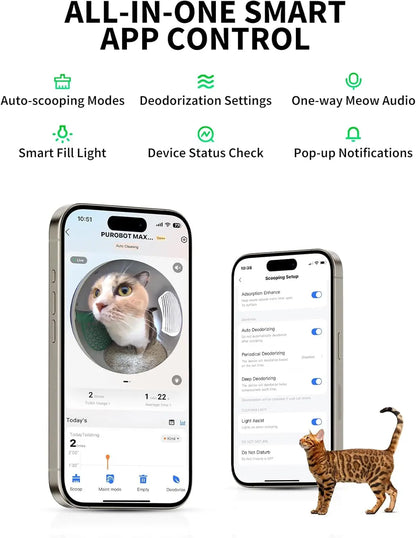PETKIT PUROBOT MAX PRO Automatic Smart Cat Litter Box Self Cleaning AI-Camera Pet Toilet Odor Removal App Control Global Version