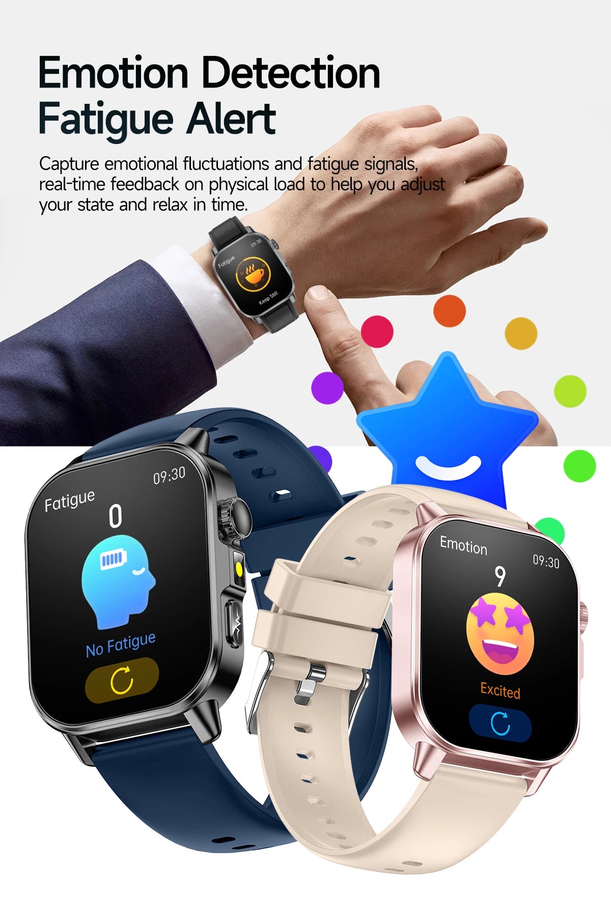 2026 ECG+PPG Daily Health Smart Watch Men Blood Fat Uric Acid Heart Rate Blood Oxygen Bluetooth Call Wellness Tracker Smartwatch