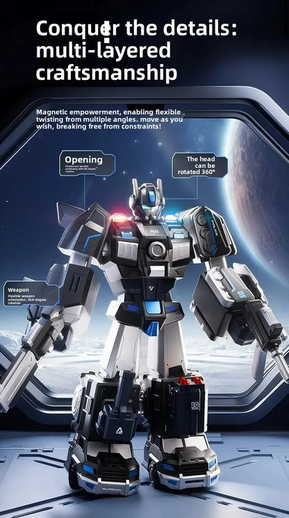 Magnetisk Transformerrobot – Polisbil Förvandlas till Giant Mecha-Robot Lysande Detaljer Pojkar 14+ År Hot Toys 2026