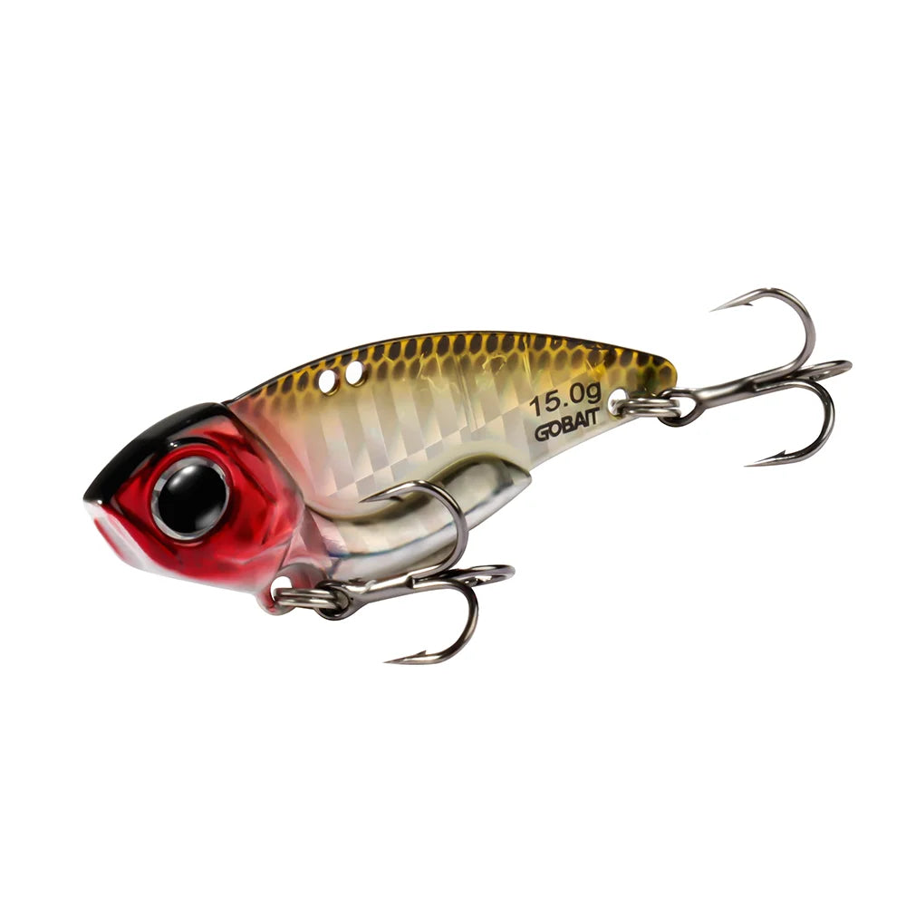 VIB Lure Metal Jig HardBait 7g 10g 15g Spoon Spinner Laser Painting 3D Eyes Fishing Tackle Strong 3X Hooks Swimbait Pesca Bait