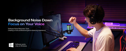 MAONO DGM20S Gaming USB Microphone Condenser Mic with RGB Light Noise Cancellation Boom Arm for Streaming Podcast YouTube Tiktok