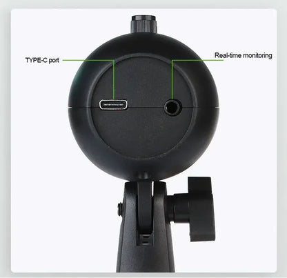USB Gaming Microphone for PC Condenser Podcast Mic for Studio Recording Headphone Jack RGB Noise Cancellation with Mute Button