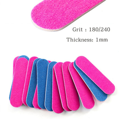 10 to 2000 pcs Disposable Mini Nail Files - Double Sided Emery Boards for Manicure and Pedicure - 180/240 Grit