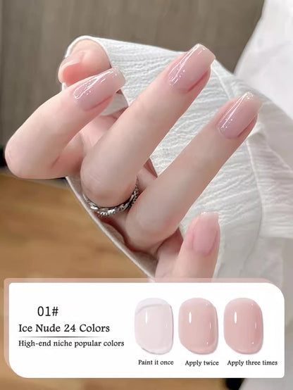 1-30pcs PSK Nude Pink Color Nail Art Ice Transparent Bare Color Nail Enamel 2026 New Net Red Popular White Gel Nail Polish