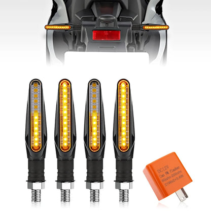 2 st LED-blinkers för motorcykel med flytande ljus, 12 LED