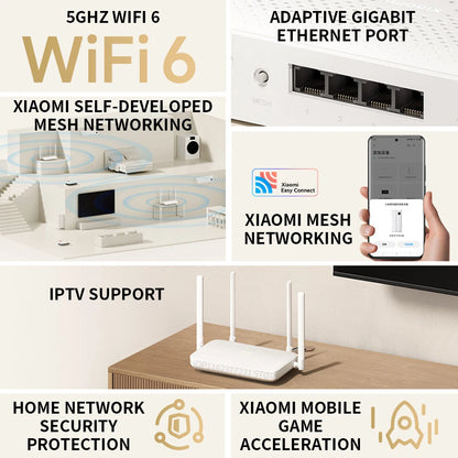 Xiaomi mijia Mi router AX1500 2.4G/5GHz WiFi6 1501Mbps Support IPTV Mesh Network Mijia App Wifi Gigabit Amplifier