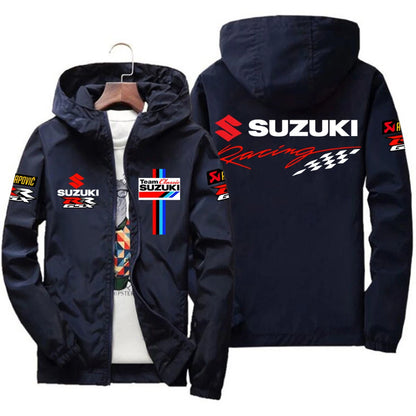 Racingjakka för Herr – Tunn Polyesterjakka med Dragkedja, Casual Sportswear i 10 Färger och Storlekar S–7XL