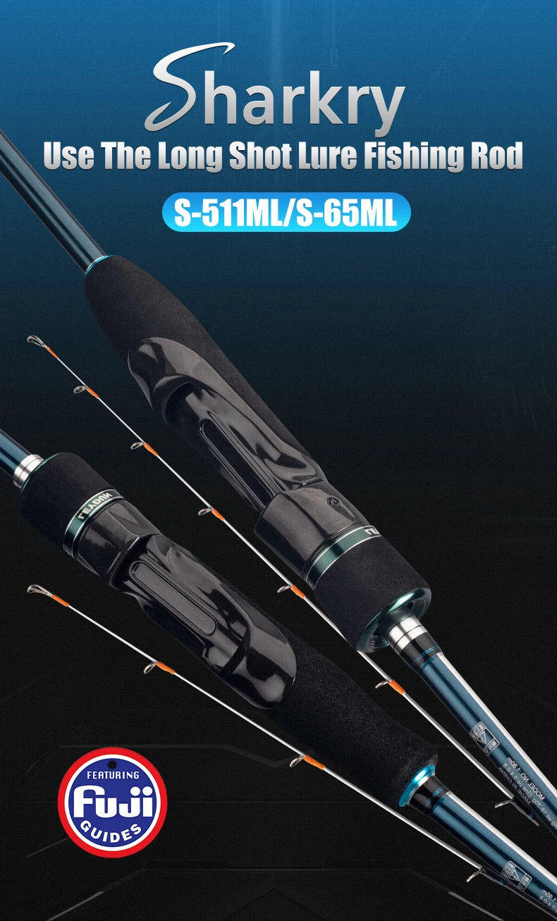 LEYDUN SHARKRY  Boat Tip Run Rod Pattern Squid Fishing Rod ML Solid Tip Ultra Light Carbon Reel seat FUJI Guide Spinning Rods