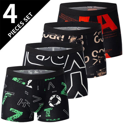 Herr Boxershorts 4/10-pack – Europeisk/US Storlek Trendiga Tryck Plus Size, XS–XXXL