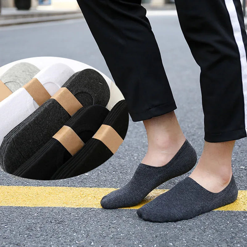 Wholesale 20PCS(10pairs) Pack Male Anti-slip Hidden Foot Socks, Thin Breathable Invisible Liner Socks, Multi Color No Show Socks
