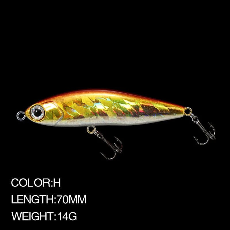 Pencil Warped Mouth Fish Sea Bass Bait Fake Bait 14G70MM Sinking Fishing Accessories Swimming Bait 3D Fish Eye