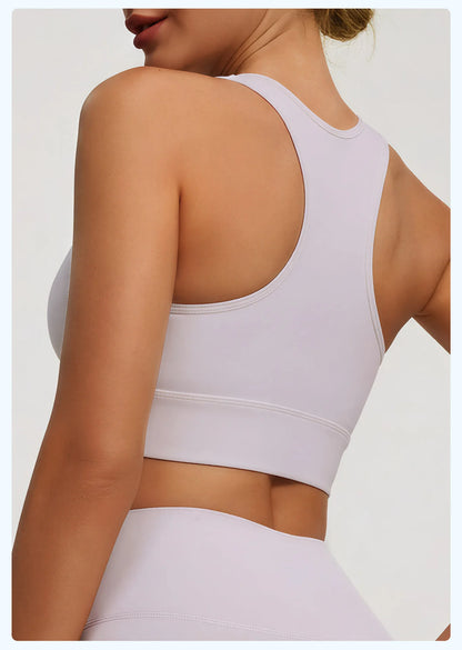 Dam Sport-BH Yoga Linne – Halterneck Inbyggda Kuddar Högintensiv StötDämpning Tennis, 5 Färger S–XXL
