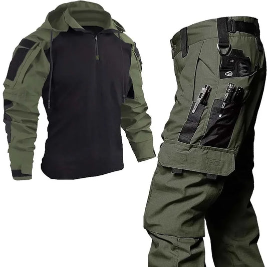 Taktisk Militär Outfit Herr – Cargo Byxor & Skjorta Kamouflage Vandring Jakt Andningsbar Slitstark, S–3XL