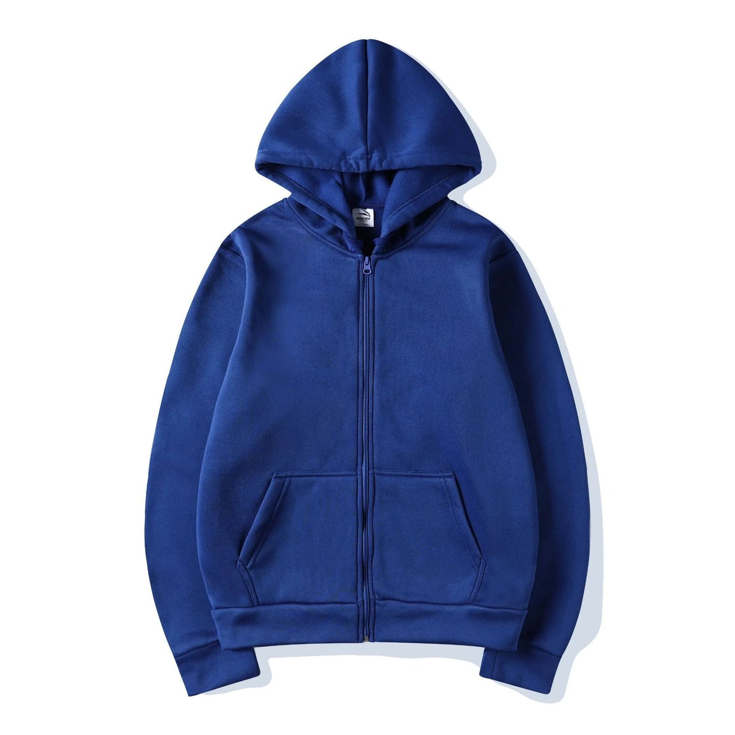 2025New Trendy Sweatshirt Coat Front Pockets Warm Zipper Lamb Wool Jacket Men and Woman Autumn Winter Pure Color Cardigan Hoodie
