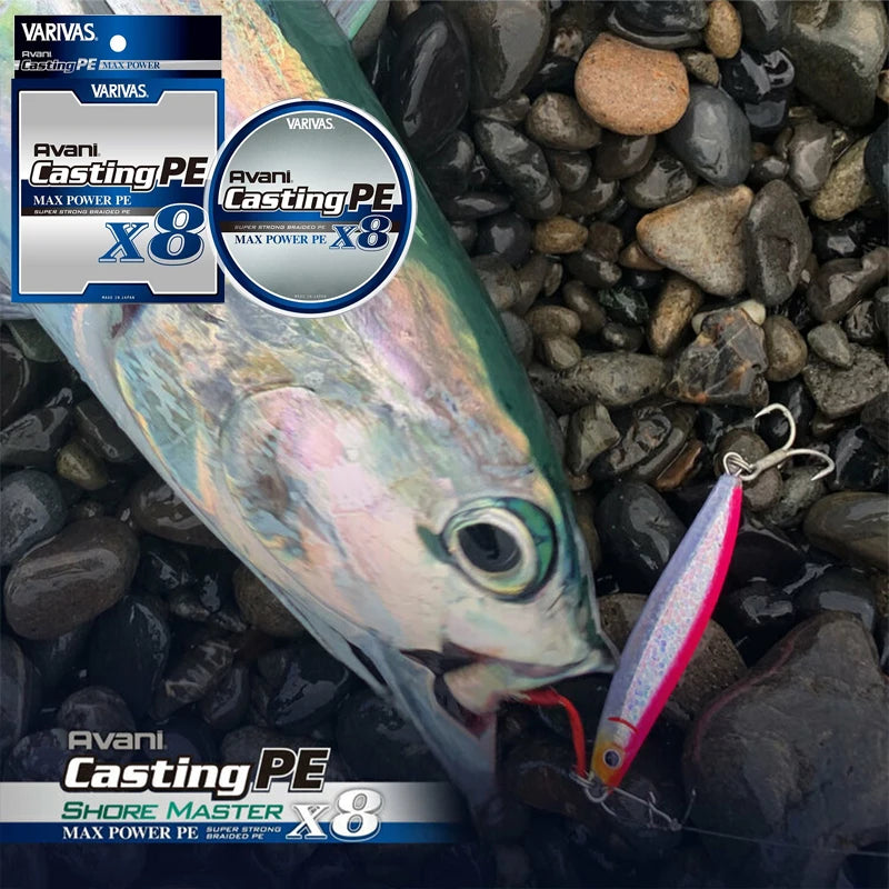 Varivas Avani Casting PE Max Power X8 Braided Fishing Line - Length:300m/330yds,Size:20-78LB Japan 8 Strand PE Braid Line