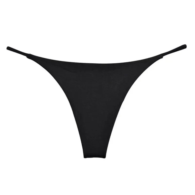 Women Sexy Low Waist G-string Underwear Pure Color Breathable Seamless Thong Thin Lace String Panties Briefs Intimate Lingerie