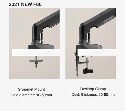 NB NORTH BAYOU F80 A5 Desktop Gas Spring 17-30" LCD LED Monitor Holder Mount Arm Full Motion Display Stand Loading 2-9 Kgs