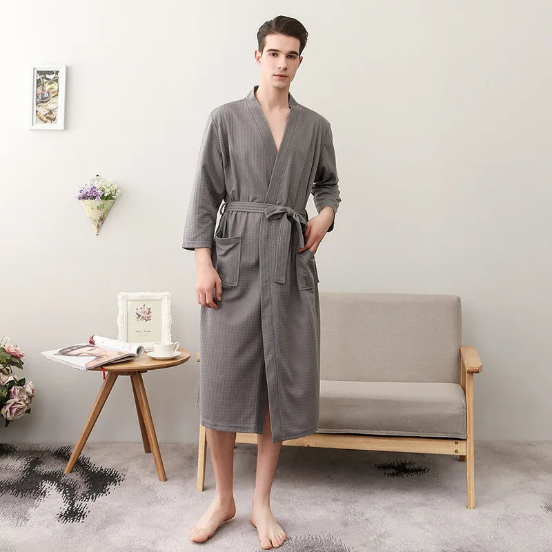 Unisex Kimono Badrock Lång – Lätt Mjuk Sommar & Höst Loungewear, 17 Färger M–3XL