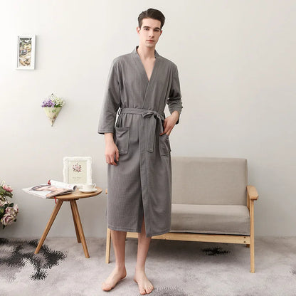 Unisex Kimono Badrock Lång – Lätt Mjuk Sommar & Höst Loungewear, 17 Färger M–3XL