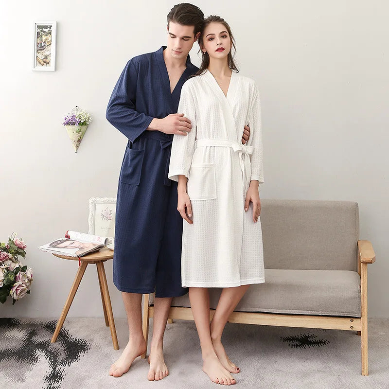 Unisex Kimono Badrock Lång – Lätt Mjuk Sommar & Höst Loungewear, 17 Färger M–3XL
