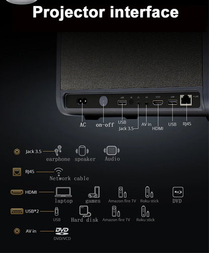 Huaweishi-J10 LED Projector, 1920x1080P, Autofocus, 4K, HD Video, Outdoor Mobile Phone, Android Smart Home Theater, New