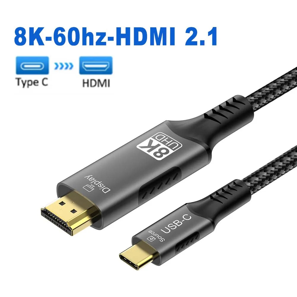USB-C till HDMI-kabel 4K/8K med DP Alt Mode – 1–3 m