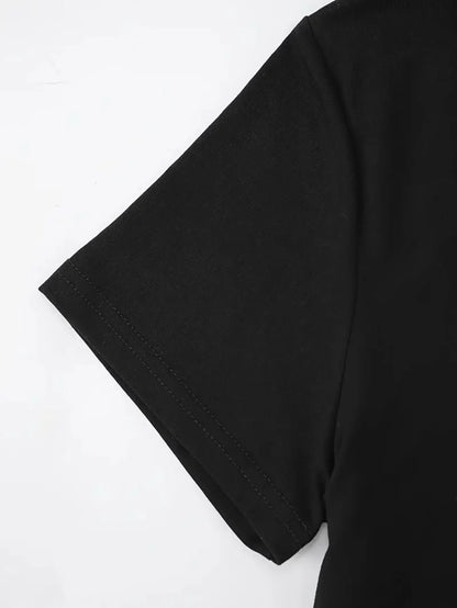 100% Cotton Material, 1 Pack, Women’s Solid-Colored Printed V-Neck T-Shirt, Cotton Fabric, Comfortable and Breathable