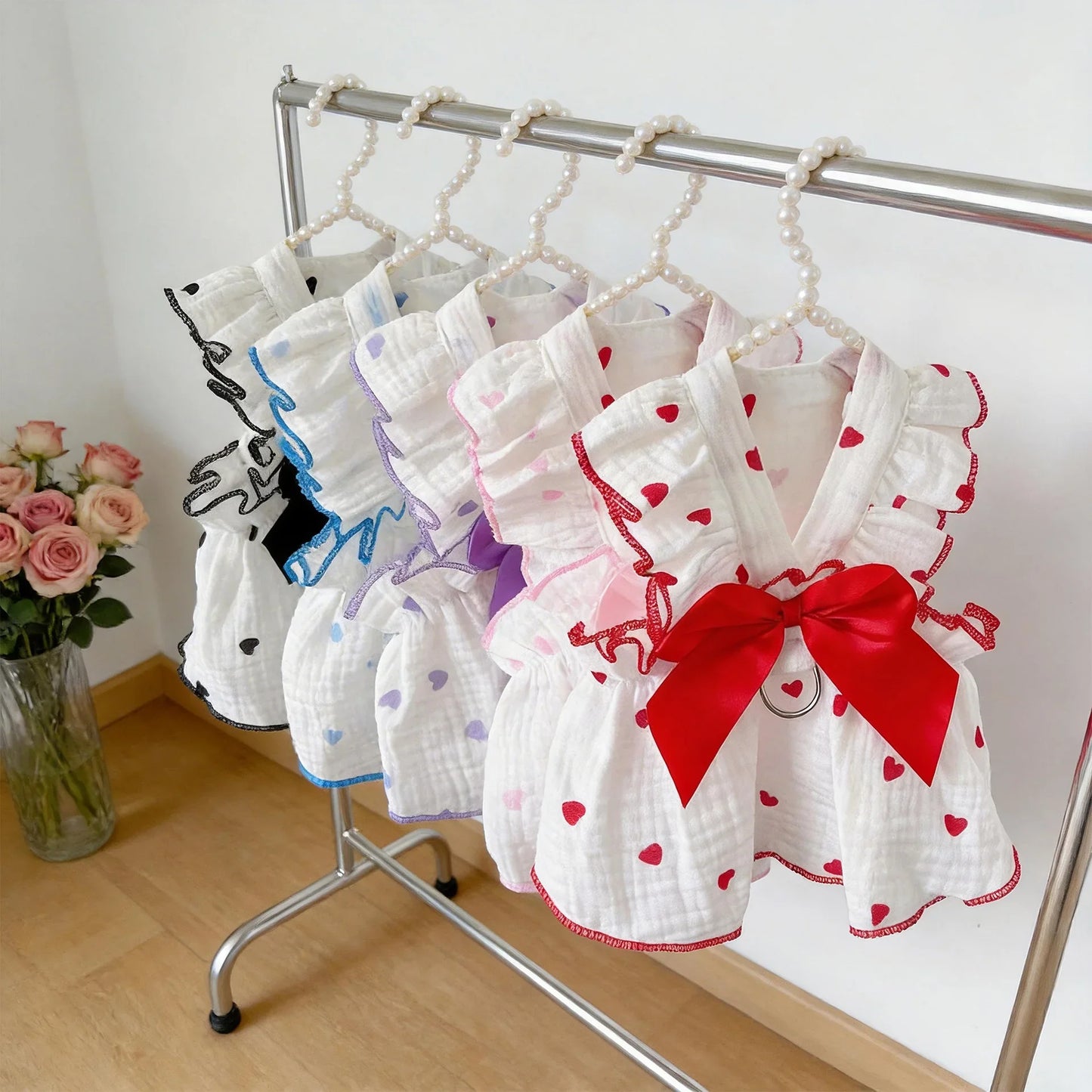 Cat Summer Dress Anti Shedding Thin Pet Clothes Leash D Ring Breathable Kitten Small Dog Puppy Cute Ragdoll Style Princess Skirt