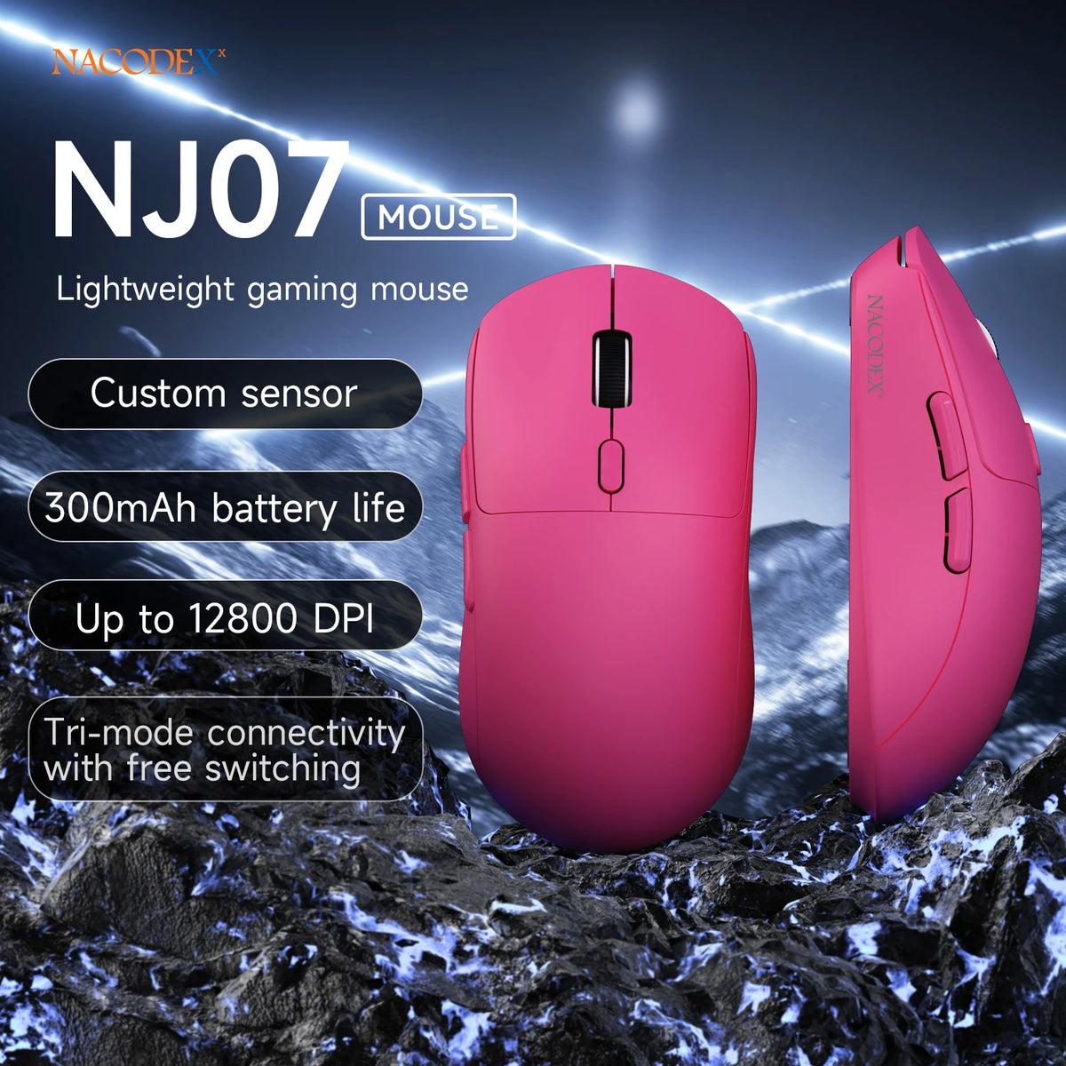 AJAZZ NJ07 mus med kabel, 2,4 GHz och Bluetooth – flera utföranden
