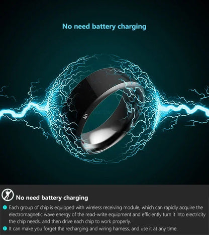Fashion NFC Control Smart Ring New Electronic Bluetooth Ring Solar Ring IC Rewritable Analog Access Card Tag Key Ip68 Waterproof