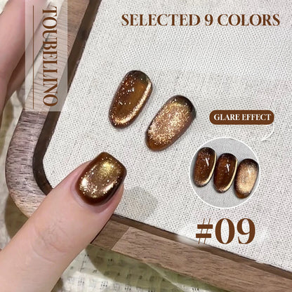 MIANEL 12ML Hibiscus Purple Cat Eye Gel Nail Polish Super Whitening Glass Beads Cat Eye Nails Purple Nials Blue Nails 1-12PCS