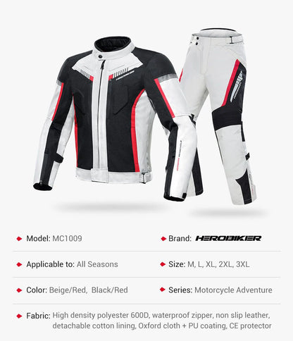 Men's Motorcycle Jackets Anti-fall Wear-resistant Motorbike Jacket With 5pcs Protector Motocross Racing Clothing Protection