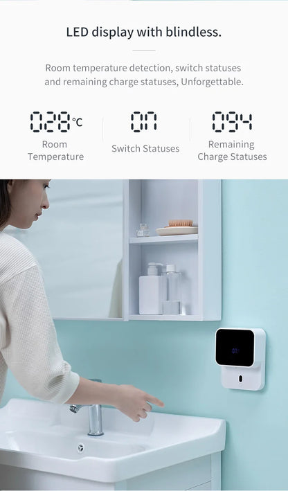 New Liquid Soap Dispensers Rechargeable Wall-mounted Three-Speed Adjustment Automatic Foam Dispenser Hand Sanitizer Machine
