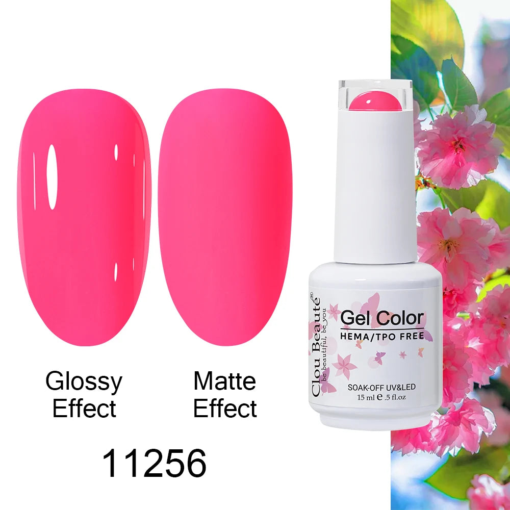Clou Beaute Gel Nail Polish Neon Brown Royal Blue Red Green Pastal Nude Nail Art Varnishes Gel Lacquer Top Coat UV Gel Nail