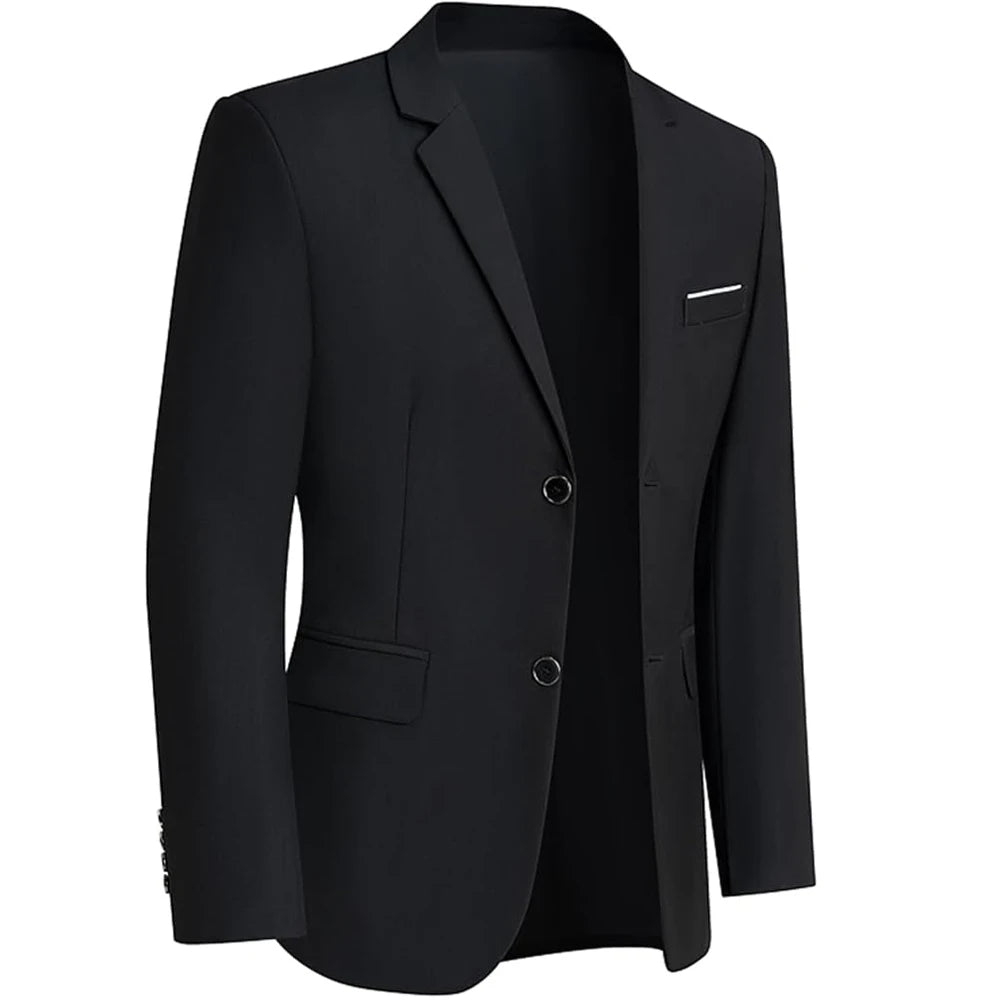 Herr Slim Fit Kavaj – Sträckbar Formell Blazer för Kontor, Bröllop & Casual, 13 Färger, Storlek S–7XL