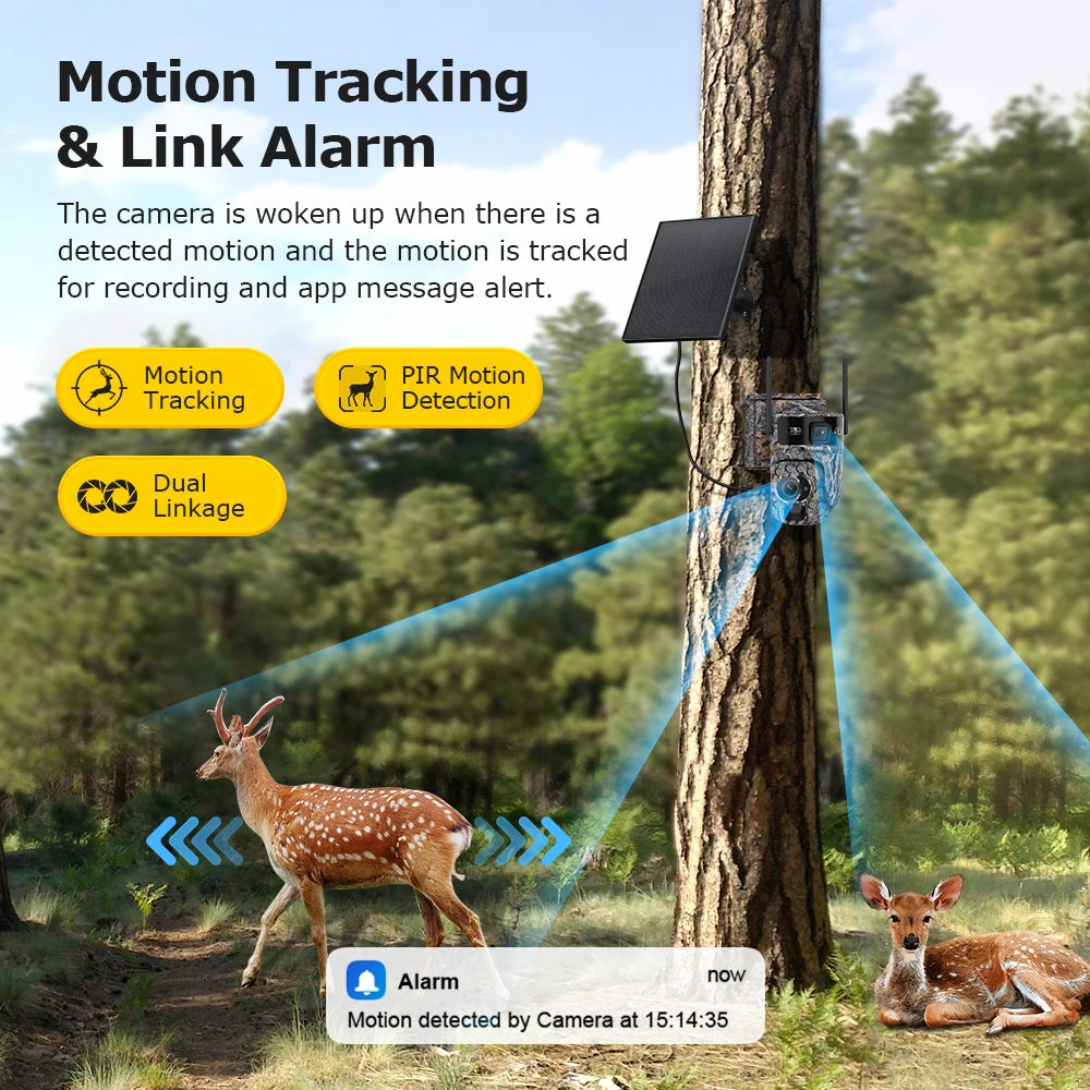 LS VISION 12MP 20X Optical Zoom 4G/ WiFi Solar Camera Outdoor Camouflage PTZ Cameras Surveillance CCTV Solar Hunting Camera Ubox