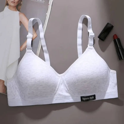 New Simple Cotton Girl Bra Underwear Student Bra Teen Thin Section Without Steel Ring Comfortable Sleep Bra Sport Vest For Woman