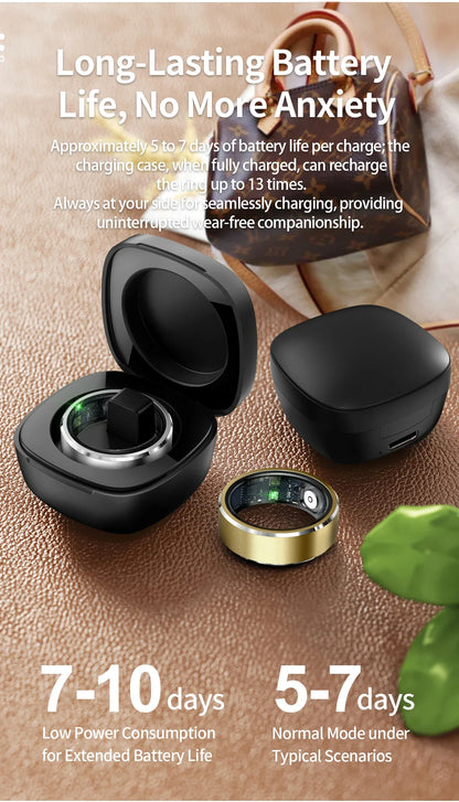 Smart Ring Men Heart Rate Blood Oxygen Pressure Monitor Smartring for Women Sleep Fitness Tracker New