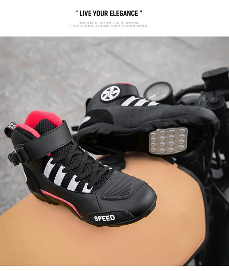 2026 New Leather Motos Breathable Anti Slip Wear-resistant Riders Boots Motorcycle Boots Men Motorbike Racing Ankle Length Shoes