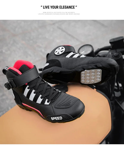 2026 New Leather Motos Breathable Anti Slip Wear-resistant Riders Boots Motorcycle Boots Men Motorbike Racing Ankle Length Shoes