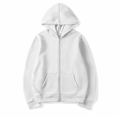 2025New Trendy Sweatshirt Coat Front Pockets Warm Zipper Lamb Wool Jacket Men and Woman Autumn Winter Pure Color Cardigan Hoodie