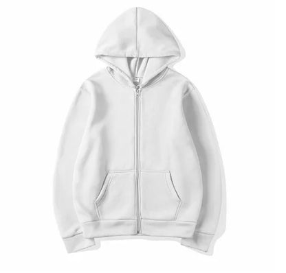 2025New Trendy Sweatshirt Coat Front Pockets Warm Zipper Lamb Wool Jacket Men and Woman Autumn Winter Pure Color Cardigan Hoodie