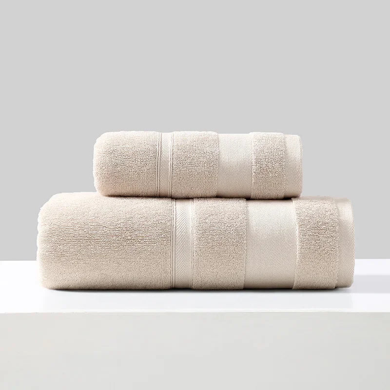 2pcs/Set Cotton Towels For Adults Towel Set Soft Bath Highly Absorbent Face Towel Comfortable Bathroom Shower Bath Towel Set