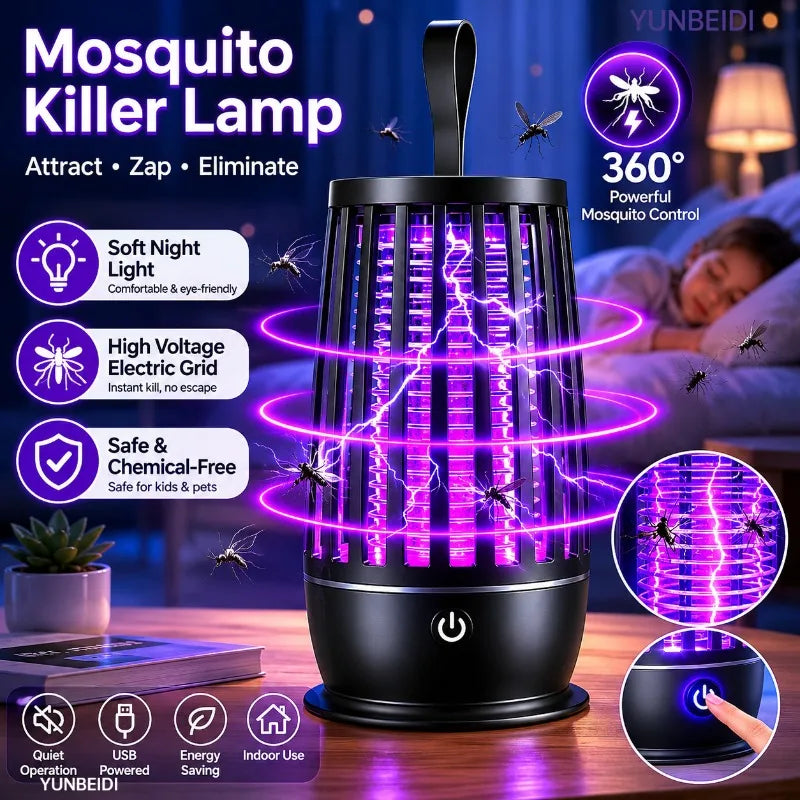 Mosquito Killer Lamp Two-in-one Ultraviolet Mosquito Trap Electric Insect Catcher USB Quiet Night Light Outdoor Mosquito Killer