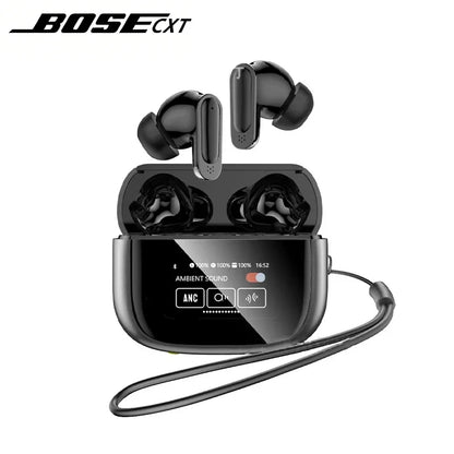 BOSECXT V11 True Wireless In-Ear Earbuds – Bluetooth 5.4 ANC ENC HiFi Stereo Touch-kontroll Mikrofon Laddningsfodral Svart
