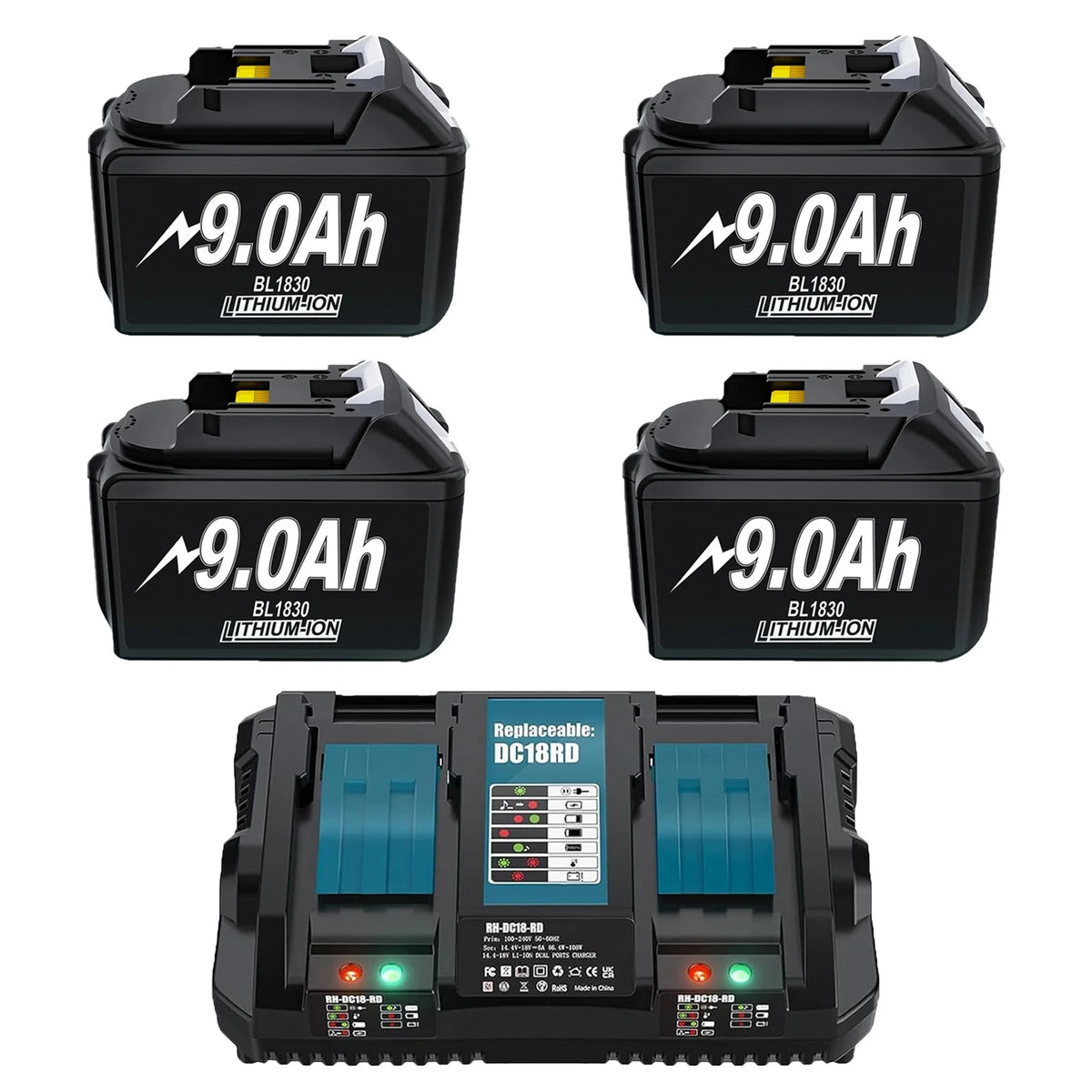 18 V ersättningsbatteri för Makita BL18-serien – välj batteripack eller paket med laddare