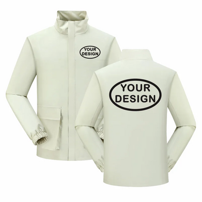 Autumn Men's Stand Up Collar Jacket Custom LOGO Printing Embroidery Company Brand Outdoor Waterproof And Windproof Thin Version