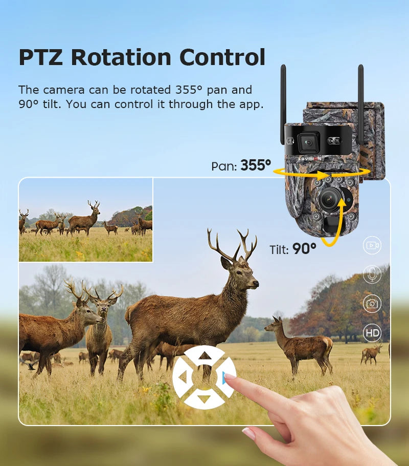 LS VISION 12MP 20X Optical Zoom 4G/ WiFi Solar Camera Outdoor Camouflage PTZ Cameras Surveillance CCTV Solar Hunting Camera Ubox