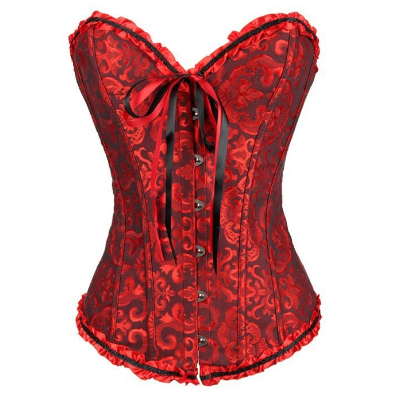 VISIVANE korsettopp dam med snörning – gothic och steampunk, S–6XL
